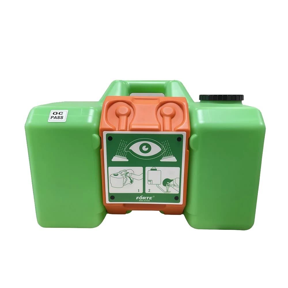 محطة غسيل العيون المحمولة من فورتي، سعة 34 لتر، تعمل بالجاذبية لمعدات السلامة الطارئة