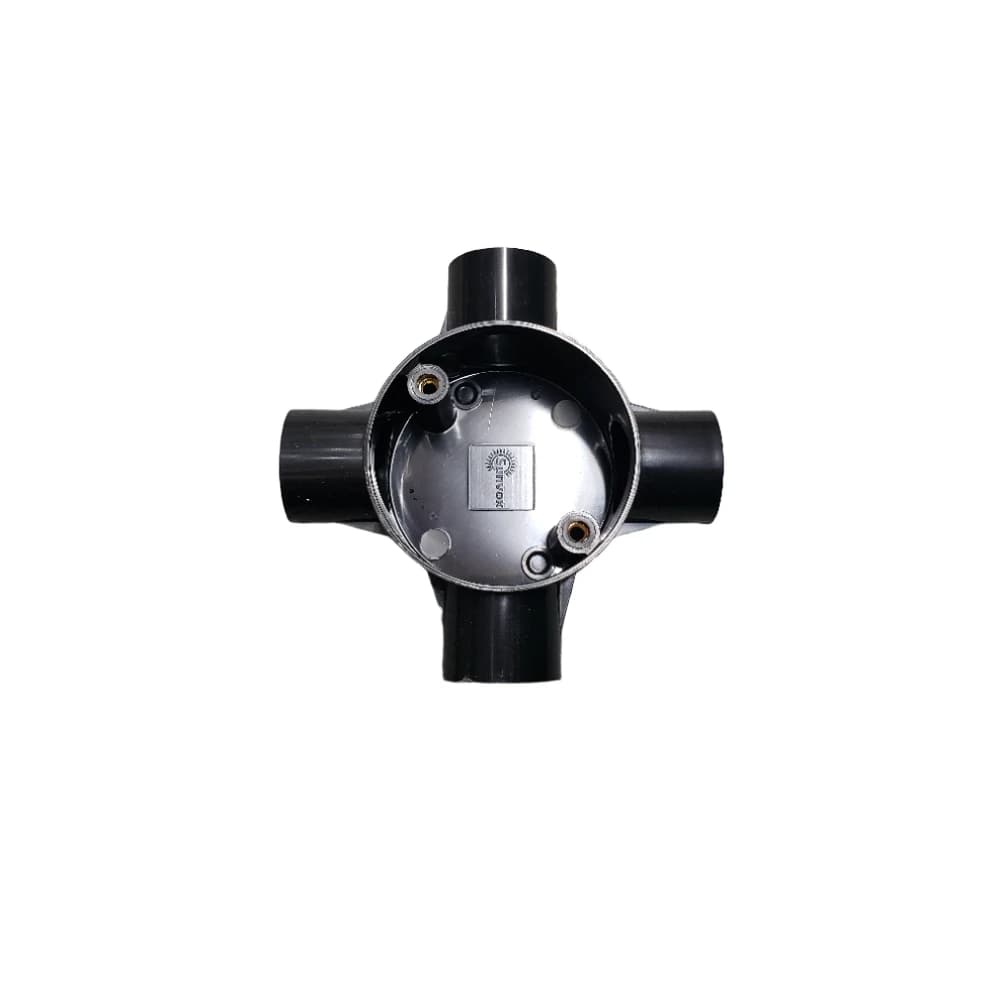 علبة توصيل كهربائية دائرية رباعية المخارج من سنوفوكس، UPVC، مقاس 25 مم