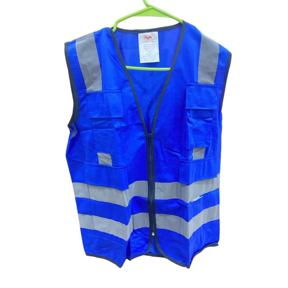 Volta Multi-Pocket Reflective Safety Vest - Blue, Model RF004