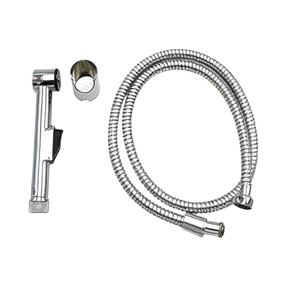 طقم شطاف يدوي OSCO TOOLS بقلب نحاس مع خرطوم وحامل - فضي