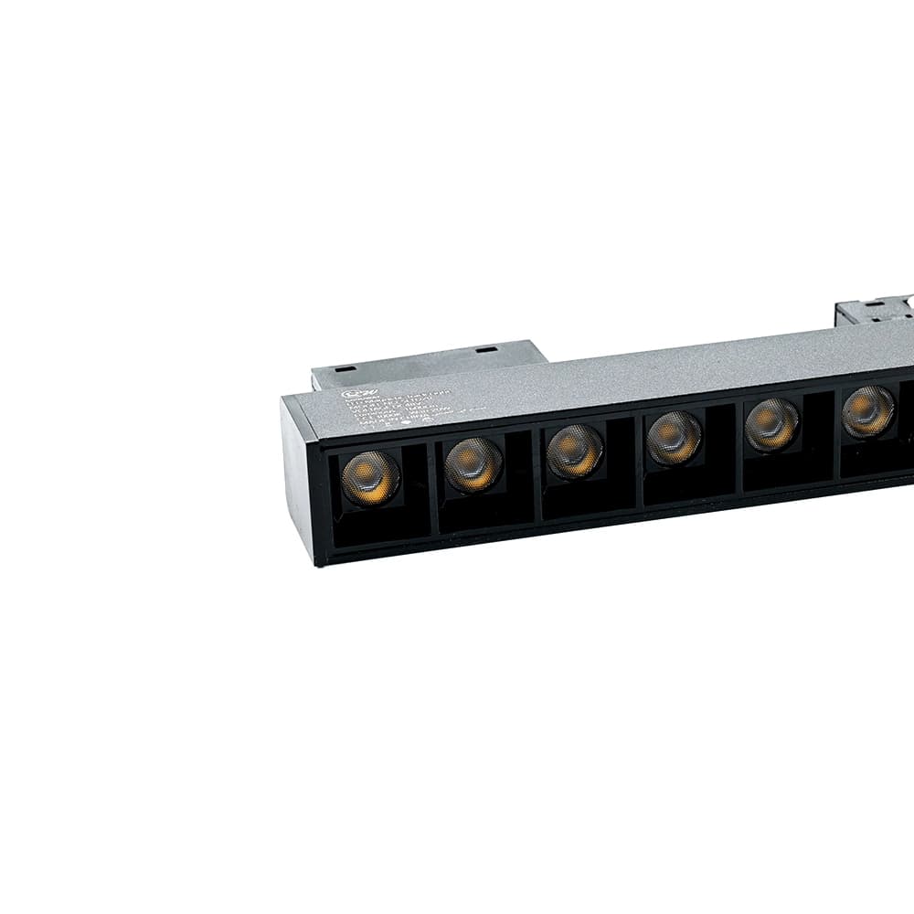 عدسات ماجنتيك ليد 20 واط ثابت – إنارة خطية بعدسات موجهة لون شمسي – إبراز الجدران ووحدات العرض على المسار | MOYU + توزيع ضوء مركز