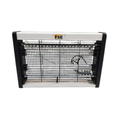 صاعق حشرات كهربائي – مكافحة الحشرات الطائرة – أنبوب إضاءة مزدوج وشبكة حماية – للاستخدام التجاري والمنزلي | FSE + قابل للتعليق والتنظيف السريع