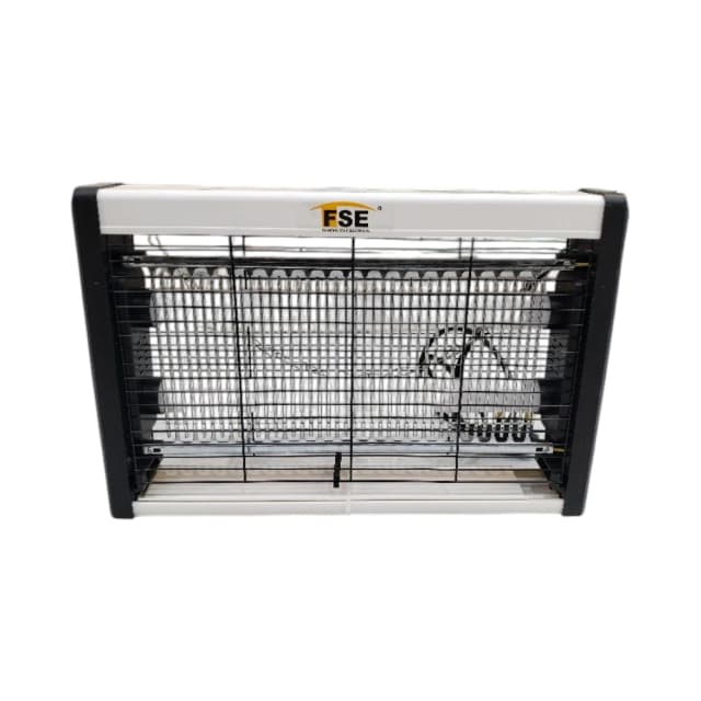 صاعق حشرات كهربائي – مكافحة الحشرات الطائرة – أنبوب إضاءة مزدوج وشبكة حماية – للاستخدام التجاري والمنزلي | FSE + قابل للتعليق والتنظيف السريع