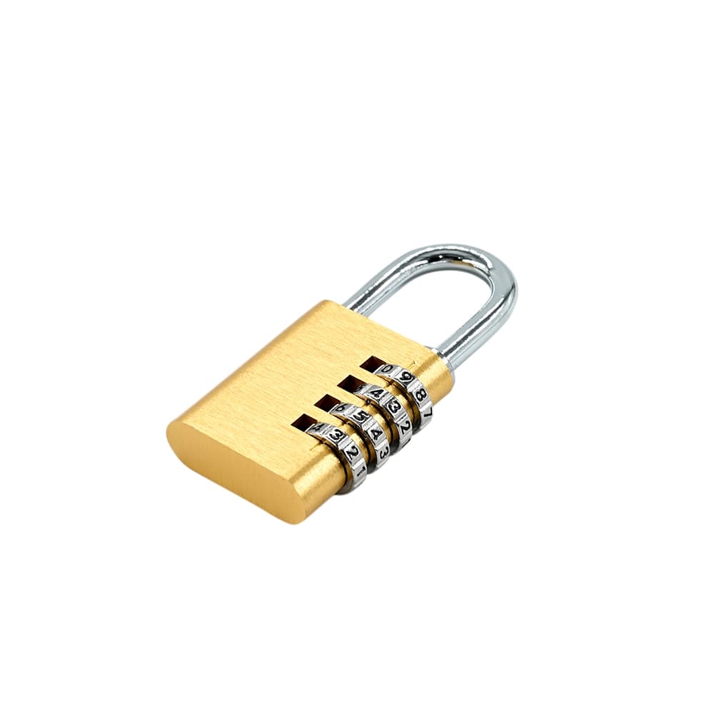 قفل أمان رقمي نحاسي – أقفال يدوية – تركيبة أرقام رباعية – تأمين الأمتعة والخزائن | Lawazim هيكل متين مقاوم للتلاعب