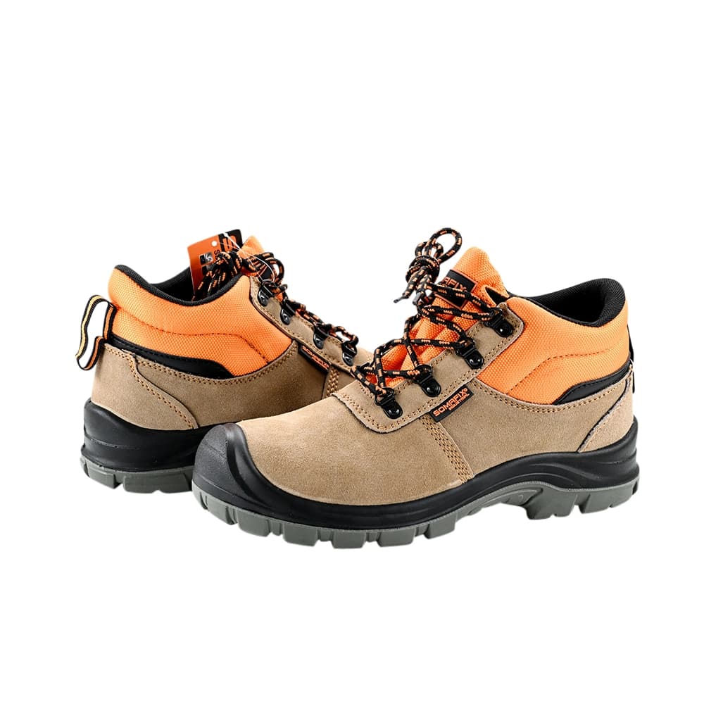 حذاء أمان صناعي – معدات الوقاية الشخصية – مقدمة فولاذية مقاومة للصدمات – حماية القدم في مواقع العمل | SafetyPro نعل مانع للانزلاق