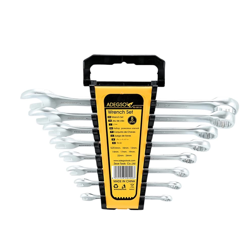 طقم مفاتيح ربط مشتركة من ADEGSO، 8 قطع بمقاسات (8-24 مم) - موديل AD-50132