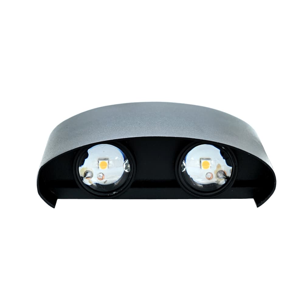 كشاف جداري LED إنارة خارجية – إضاءة مزدوجة Up & Down بتصميم أنيق – للواجهات والممرات | HUMMER + جسم أسود مدمج