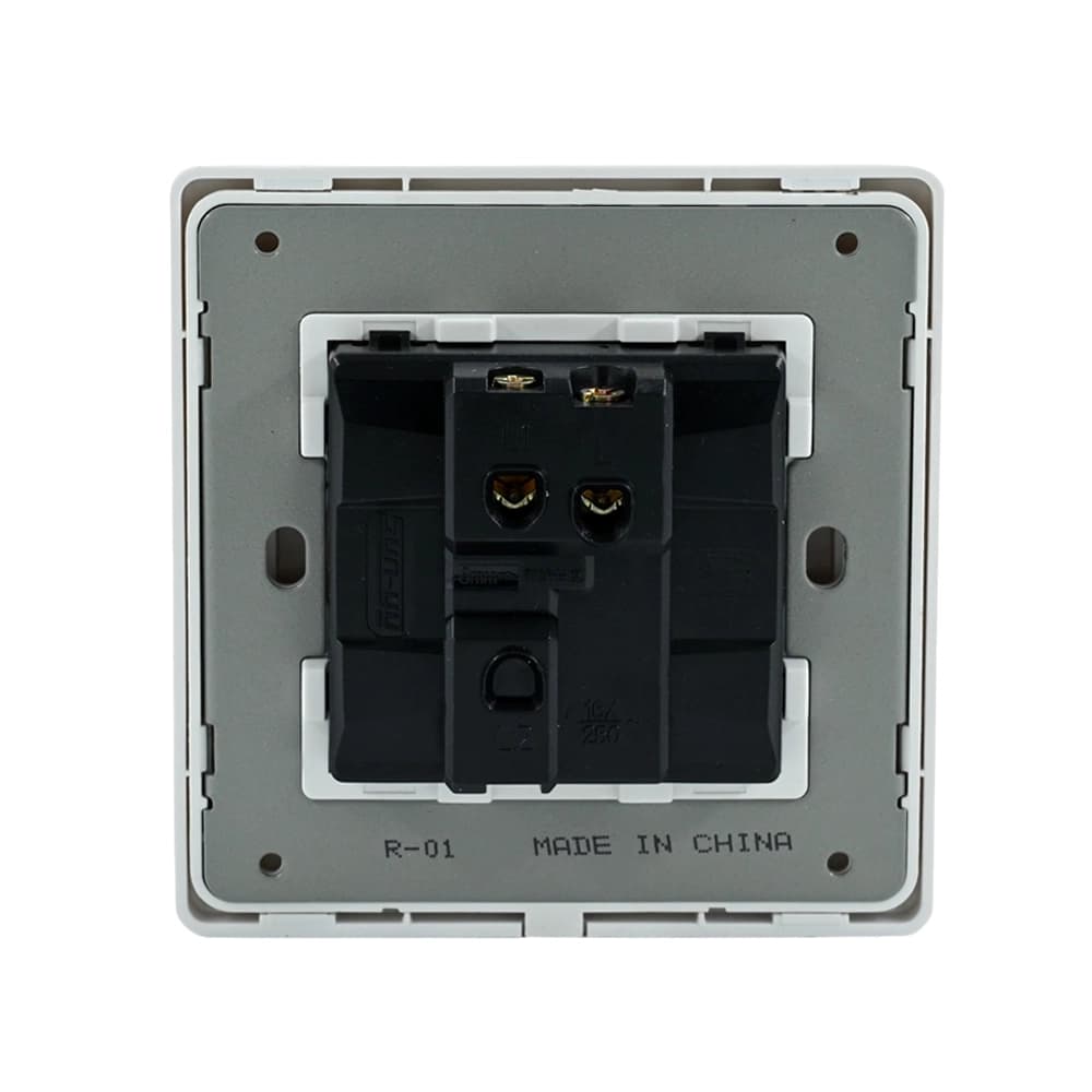 مفتاح جداري مفرد – تصميم عصري – تحكم آمن للإضاءة الداخلية | صن يو + مؤشر إضاءة خافت