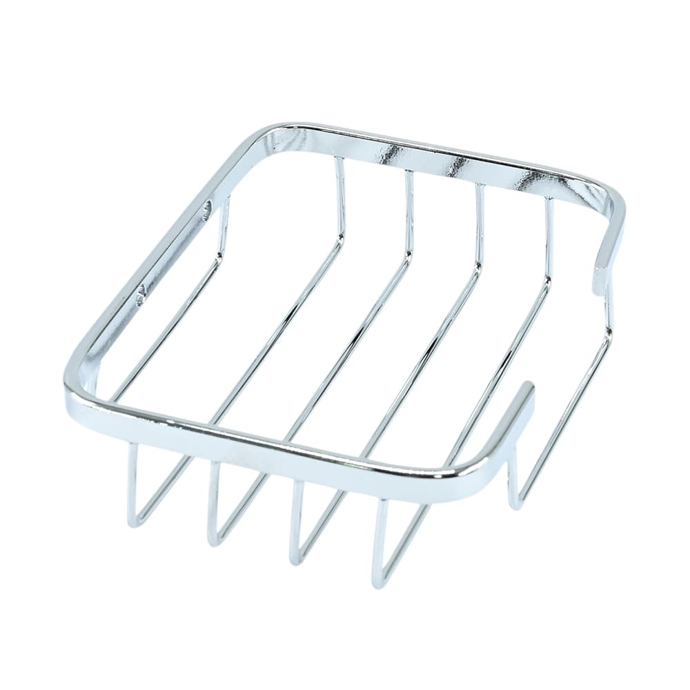 حامل صابون شبك جداري للحمام – تصريف سريع ومنع تكدس المياه – تنظيم الصابون والإسفنج | لوريتا + تشطيب كروم مقاوم للصدأ