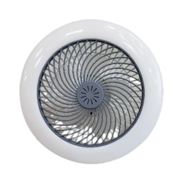 مروحة سقف مع إضاءة LED ومقبس E27، 30 واط، مع جهاز تحكم عن بعد - 25 سم