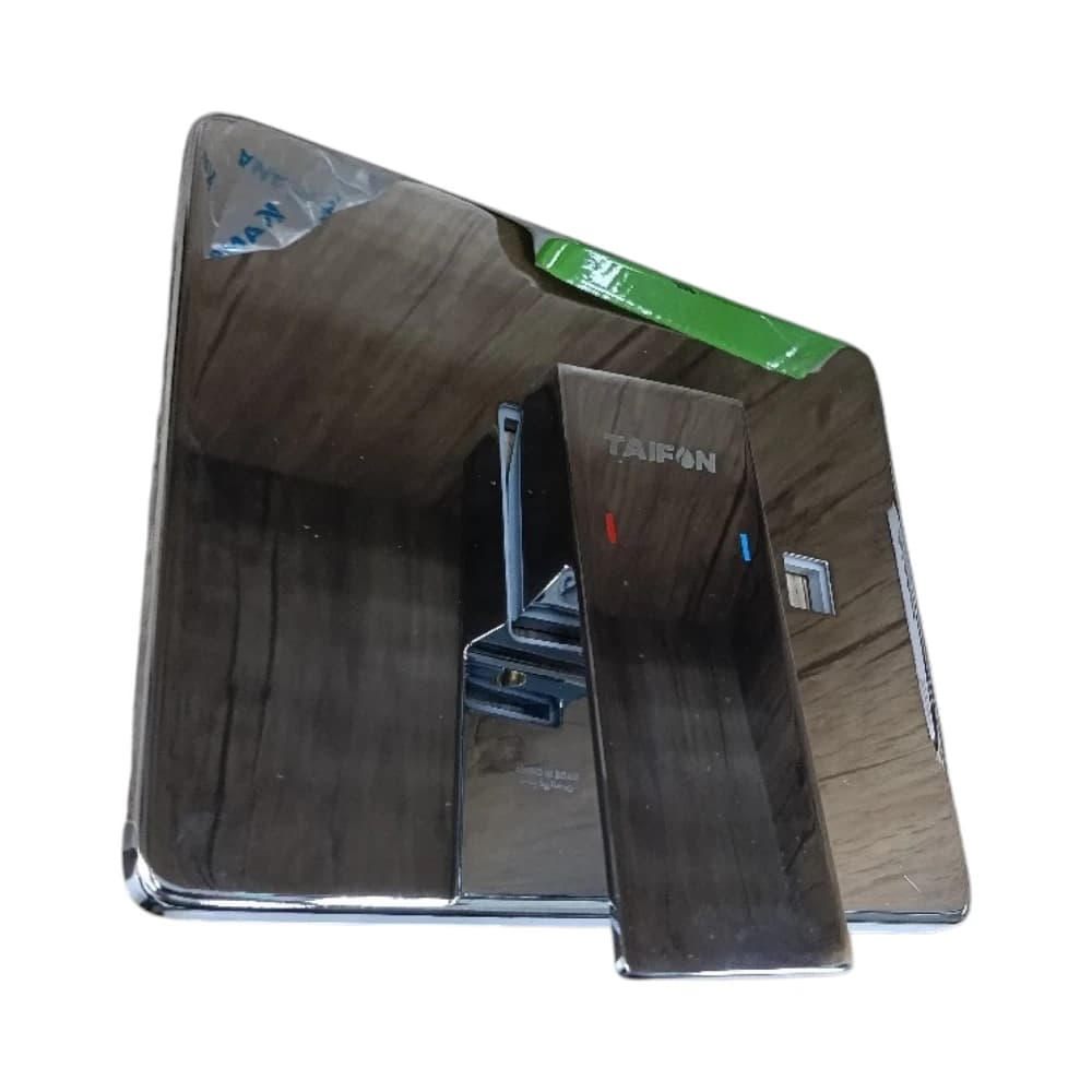 Concealed shower mixer TAIFON with a square chrome finish | Modern wall-mounted mixer for hot and cold water.
