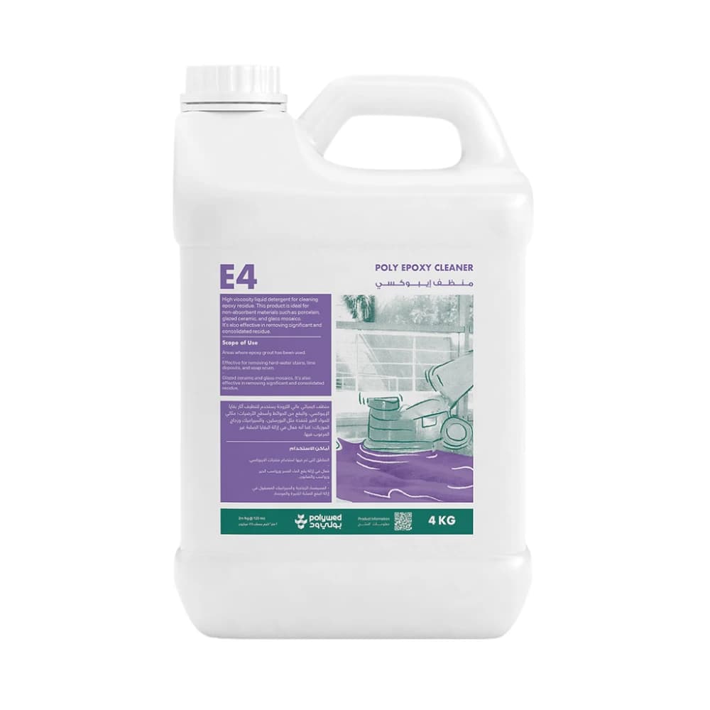 PolyWed E4 Poly Epoxy Cleaner – Heavy-Duty Epoxy Residue Removal – Post-Installation Surface Cleaning + Concentrated Formula
