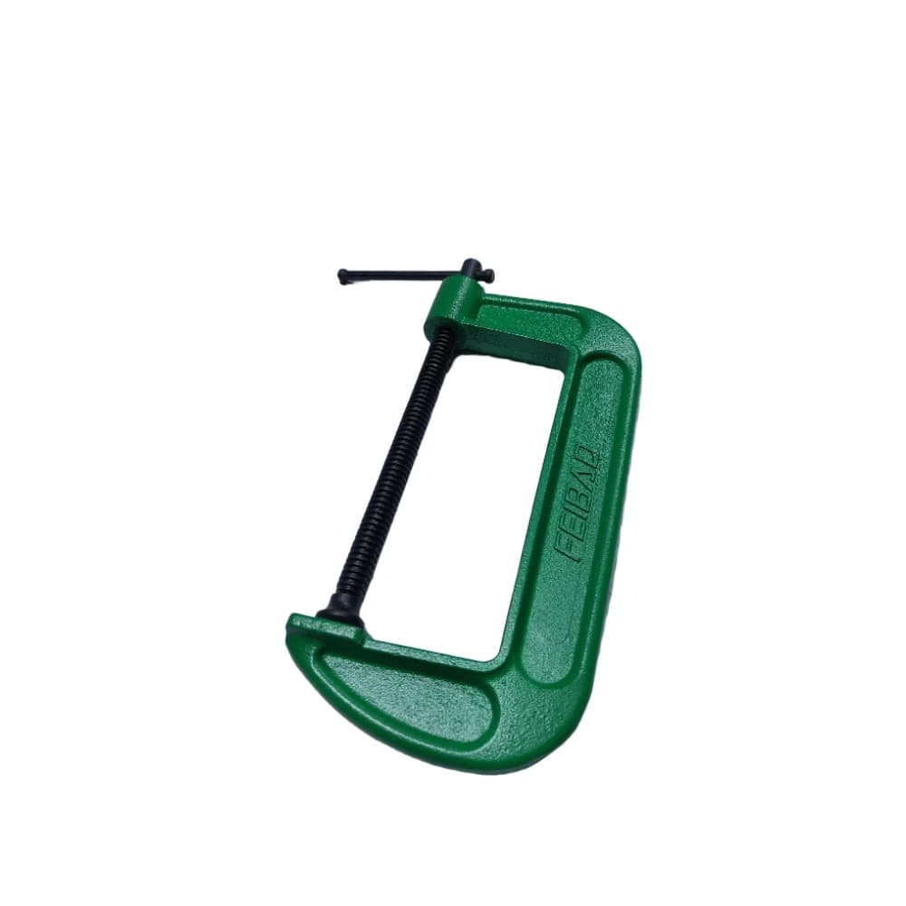 مشبك تثبيت حرف C شديد التحمل من فيباو، مقاس 4 بوصة، إطار حديد زهر لأعمال النجارة والمعادن