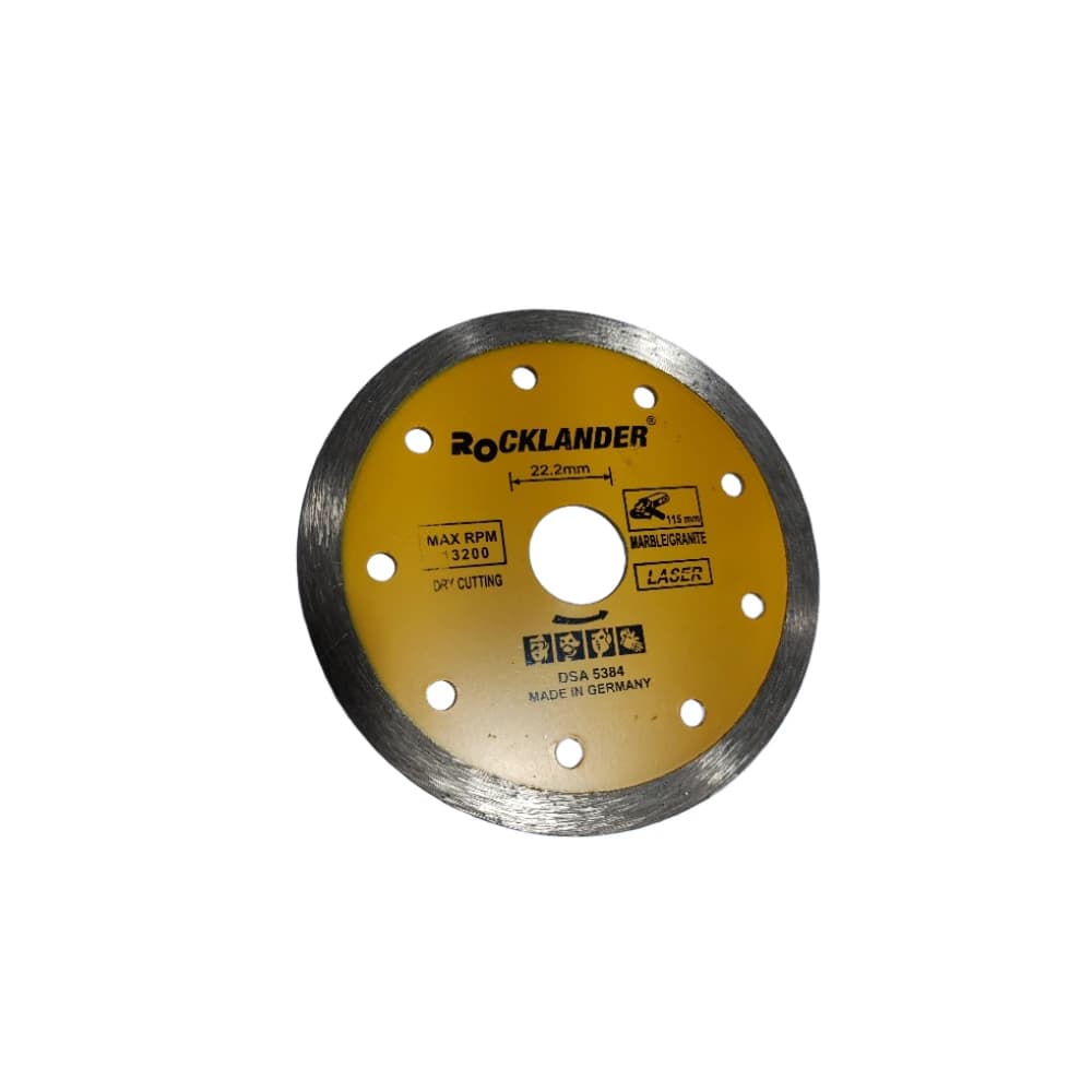Rocklander Diamond Cutting Disc 115mm – Laser Welded – For Marble & Granite