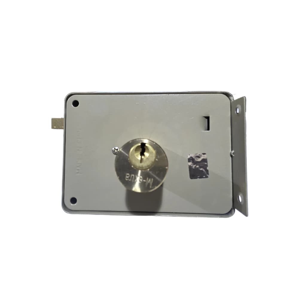 قفل باب سطحي للأبواب الحديدية والخشبية – أسطوانة نحاسية بمفتاح – إغلاق آمن للأبواب الخارجية والداخلية | M-extra جسم فولاذي مع مزلاج قوي