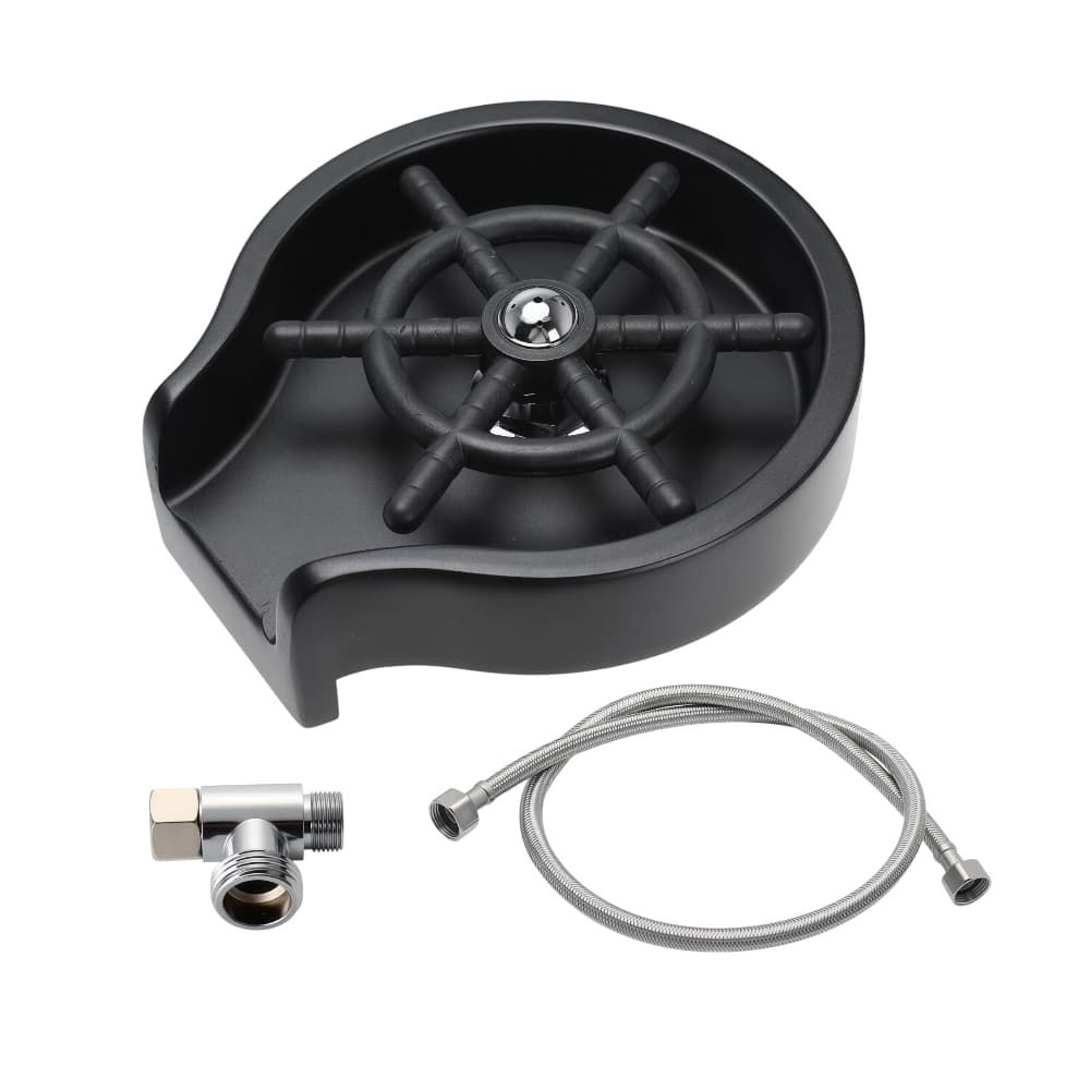 غسالة أكواب يدوية للحوض بضغط الماء العالي، أسود