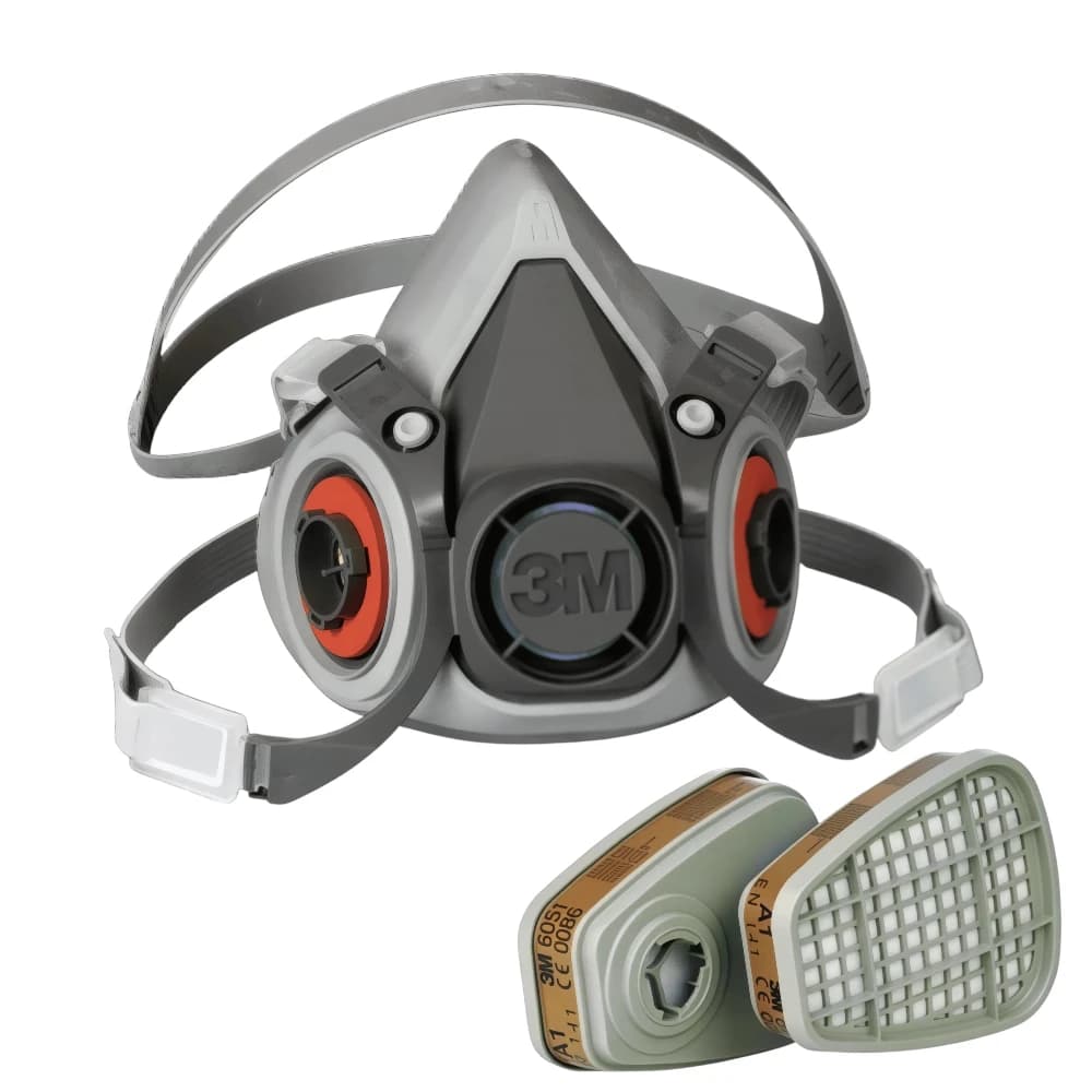 3M 6200 Half Facepiece Respirator with 6051 A1 Organic Vapor Cartridges