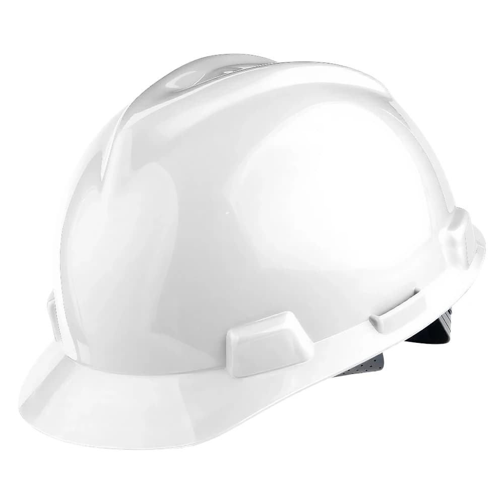 MSA V-Gard Safety Helmet - White, with Fas-Trac III Suspension