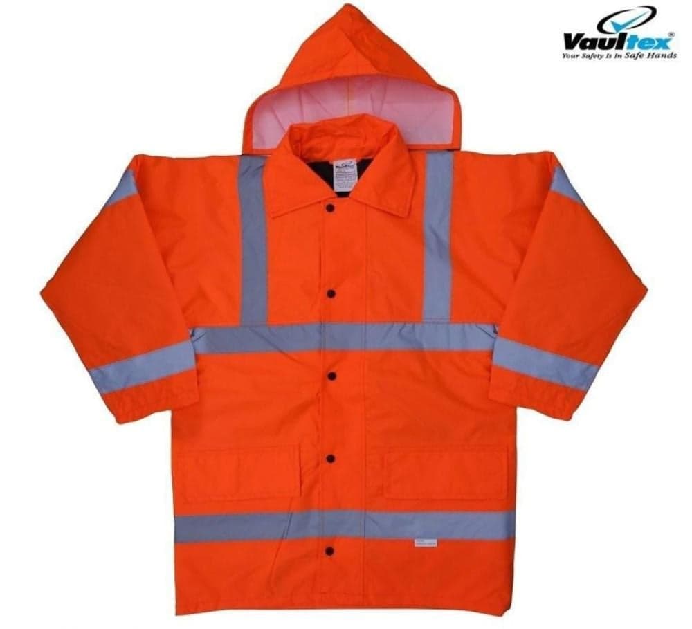 جاكيت أمان شتوي من فولتكس (Vaultex) موديل RJW - برتقالي عالي الرؤية ومقاوم للماء
