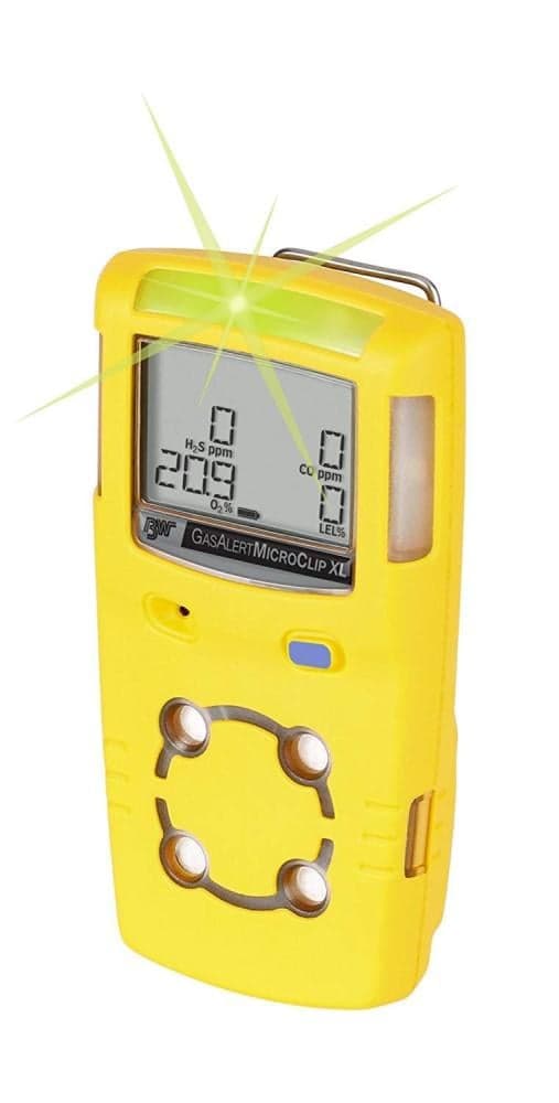 كاشف الغازات المتعددة Honeywell BW GasAlertMicroClip XT - للكشف عن H2S, CO, O2, LEL - مقاوم للماء IP68