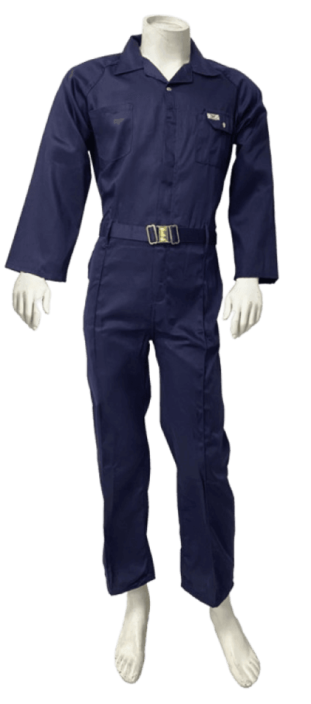 أفرول عمل من فولتا - بدلة واقية من قطن توييل 100% - كحلي