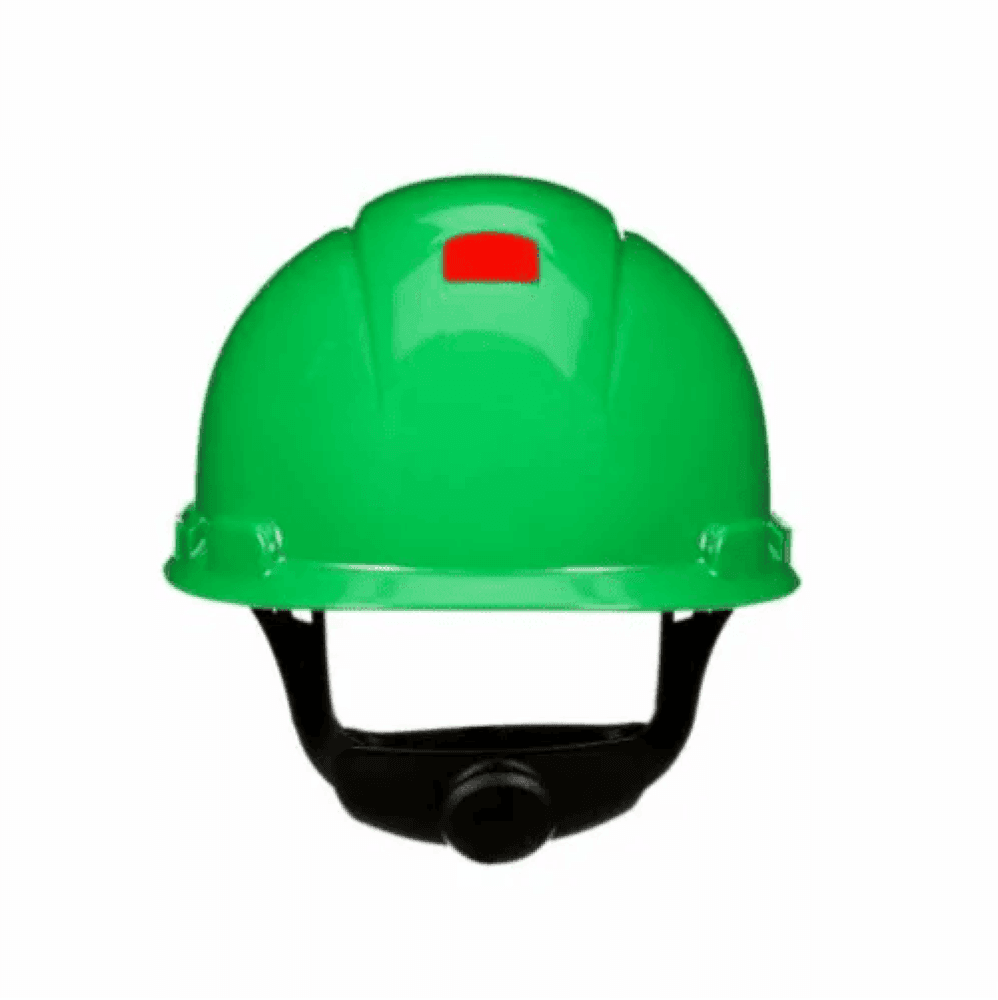 خوذة أمان 3M SecureFit H-704SFR-UV - خضراء، مع نظام تعليق بسقاطة ومؤشر UVicator