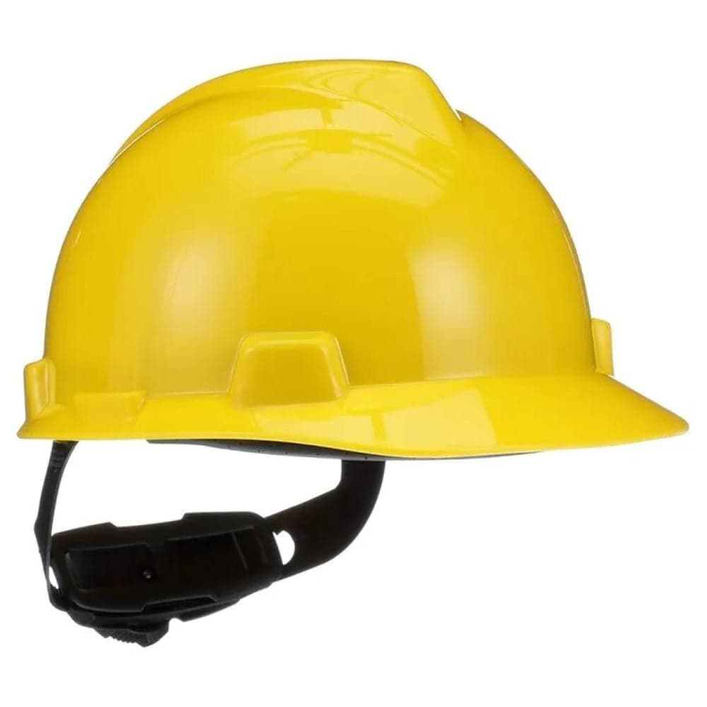 MSA V-Gard Polyethylene Safety Helmet with Fas-Trac Suspension - Yellow