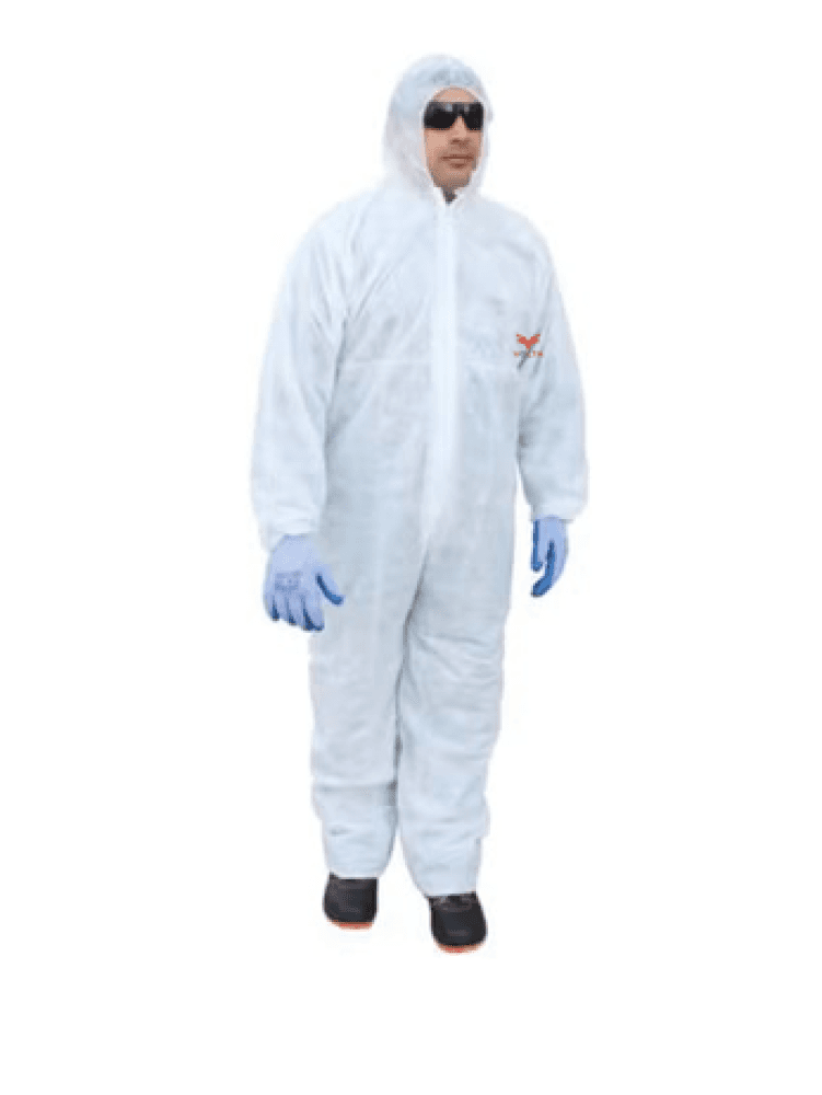 بدلة عمل واقية للاستخدام مرة واحدة من فولتا - لون أبيض