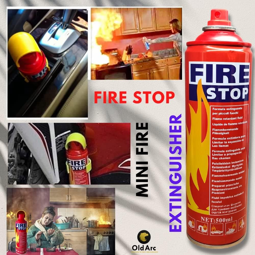 طفاية حريق محمولة فاير ستوب، سعة 500 مل - للمنزل والسيارة والمكتب