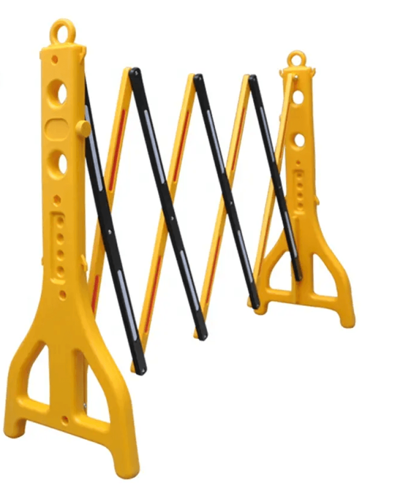 حاجز أمان بلاستيكي قابل للتمدد - 2.5 متر - أصفر وأسود