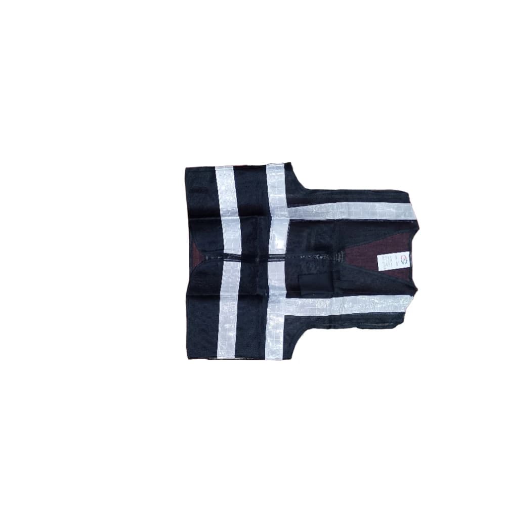 Safetymaster + Black Reflective Safety Vest – Enhanced Night Visibility – Lightweight Workwear + Wide Reflective Tape