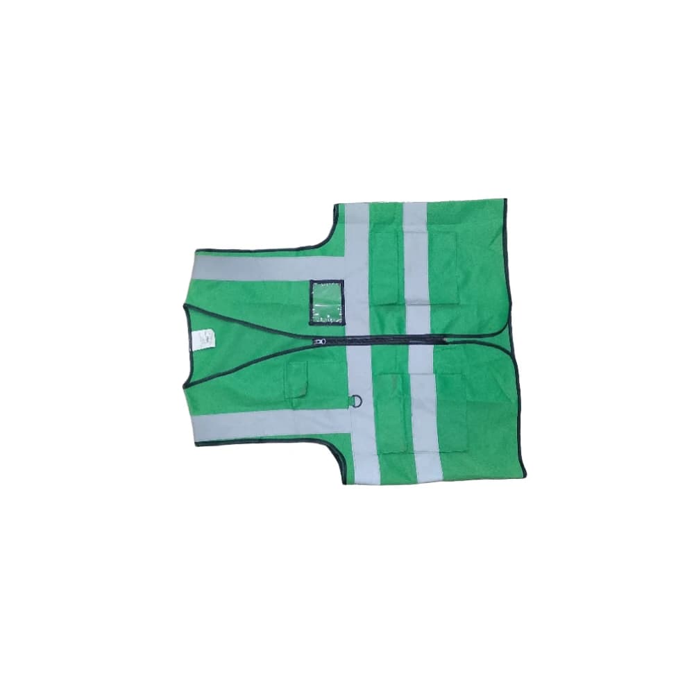 HI-TEX + Green Reflective Safety Vest – High Visibility & Comfort | Multi-Pocket Design + EN471 Certified