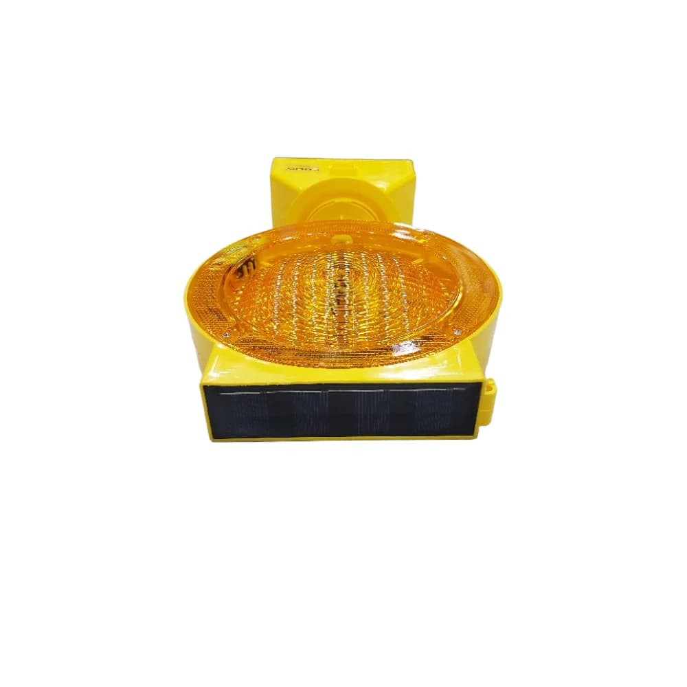 فلاش تحذير مروري شمسي KOLIG موديل TLSK301 - عدسة كبيرة، 6 لمبات LED، وقاعدة تثبيت معدنية