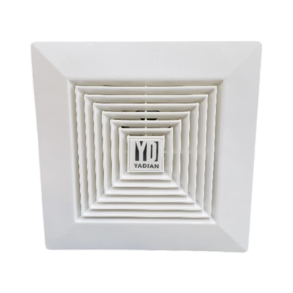 مروحة شفط مربعة للتهوية – غطاء أمامي شبكي للحماية – تهوية الحمامات والمطابخ | YADIAN تركيب جداري وسقفي