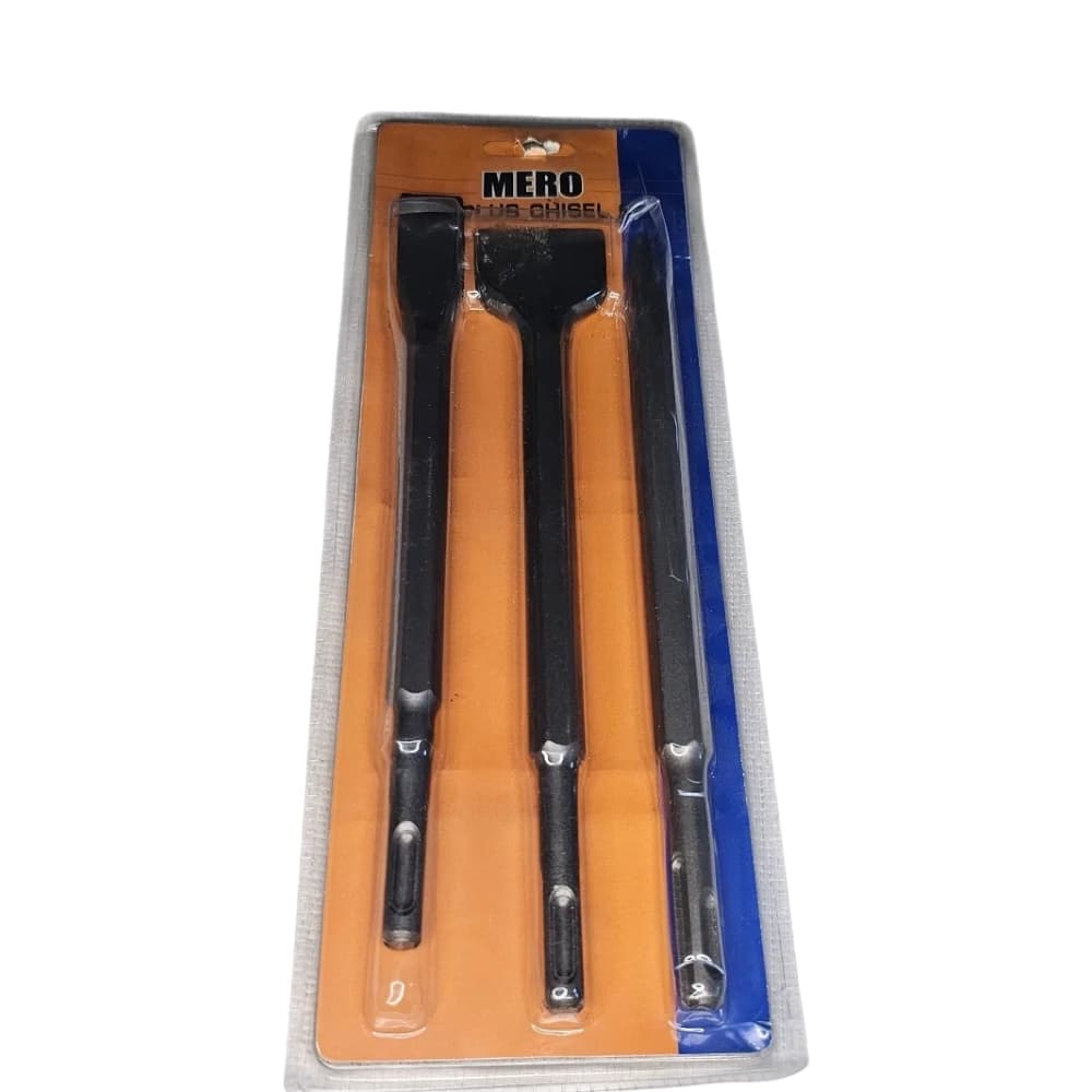 MERO SDS Plus Chisel Set, 3-Piece 250mm (Point, Flat, Spade)