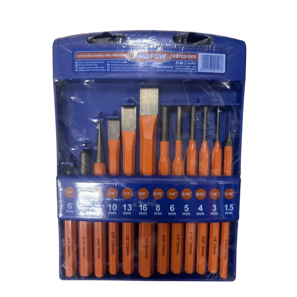 مجموعة إزميل وخرامة معدنية 12 قطعة من وادفلو - WCC8312